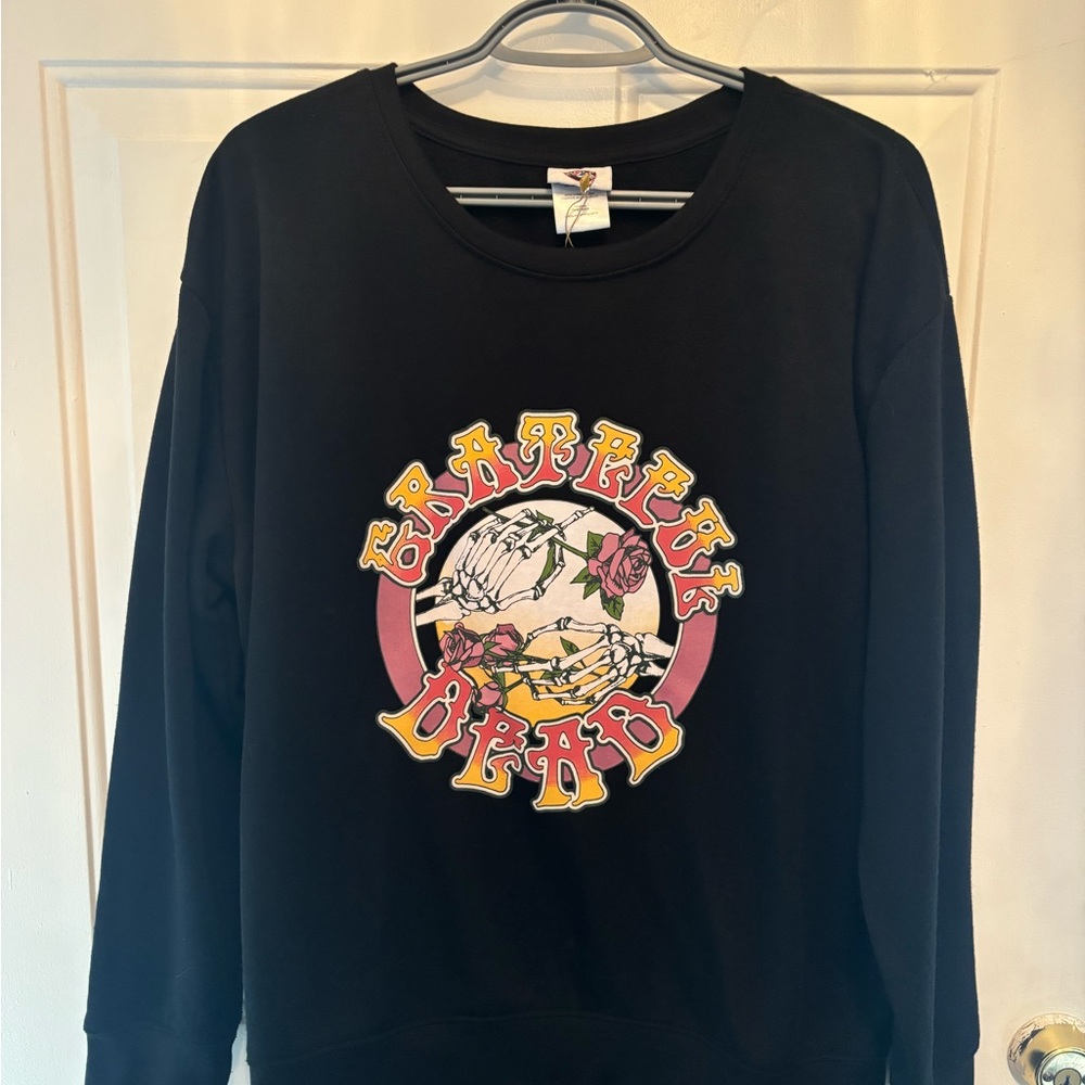 Grateful Dead Black Sweater with Rose Graphic